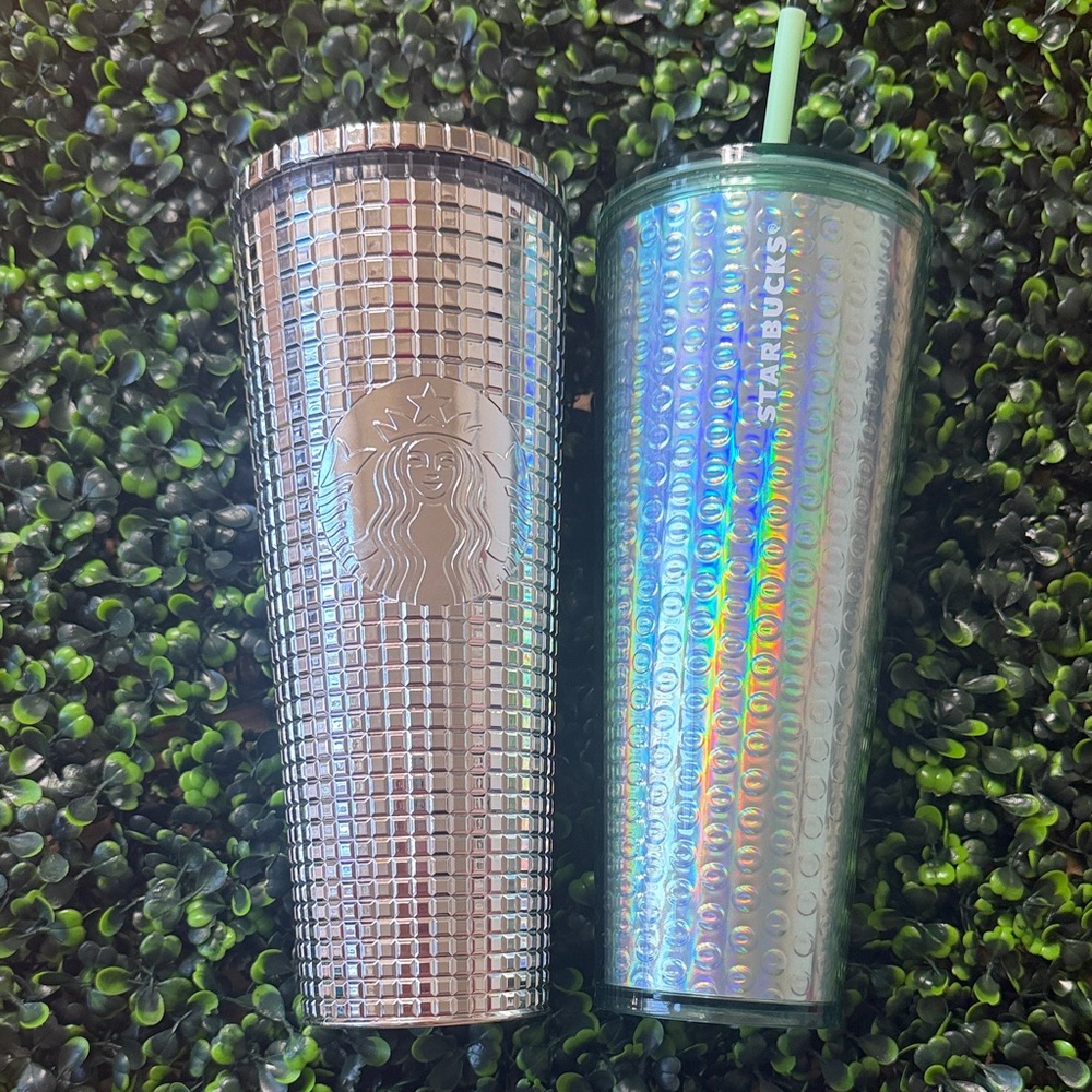 Starbucks Holographic Studded Tumbler Duo - Silver & Iridescent